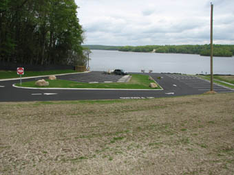 An aerial view of the Gardner Lake boat launch.