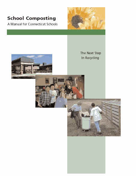 front page of composting manual which includes photos of student and teacher volunteers