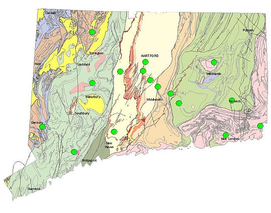Bedrock Core Location Map