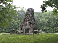 Photograph of historic chimney in Natchaug State Forest