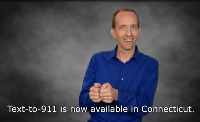 Text-to-911 is now available in Connecticut. Screenshot of video.