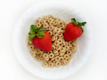 Bowl of Cereal with Strawberries