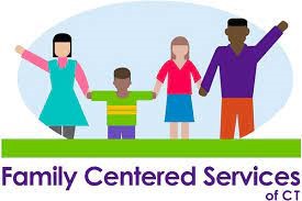 Graphic of four people of various heights, genders, and races standing tall with the text "Family Centered Services of CT"
