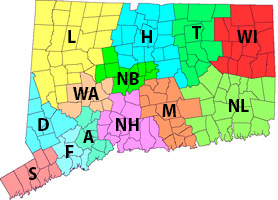 Map of Connecticut Judicial Districts