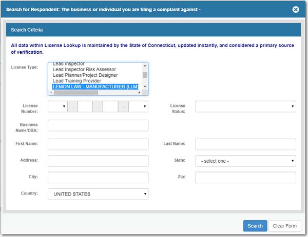 Lemon Law Online Application Instructions