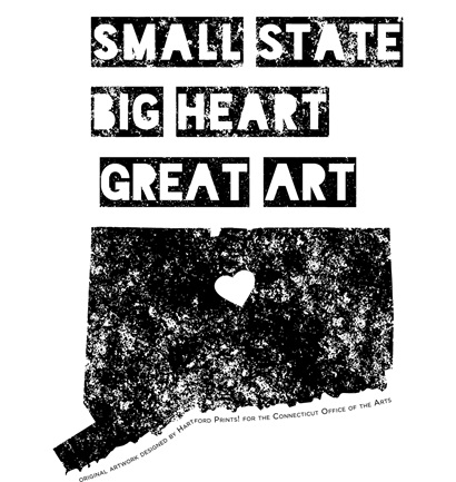 A black and white original print by Hartford Prints!  Small State, Big Heart, Great Art