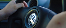 VW car steering wheel