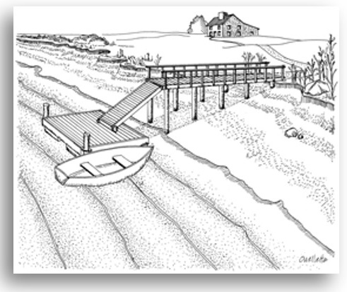 Drawing Of Lake Dock Stock Illustrations RoyaltyFree Vector Graphics   Clip Art  iStock