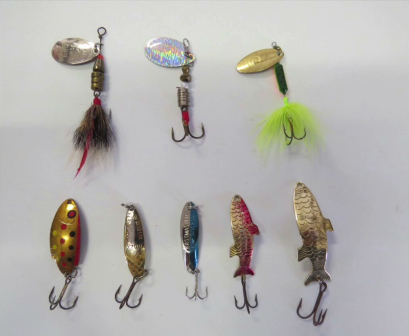 Assortment of trout lures.