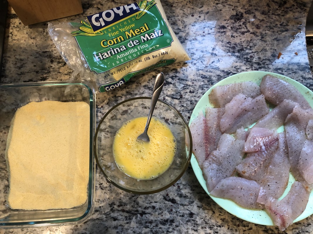 Ingredients for a fish fry.