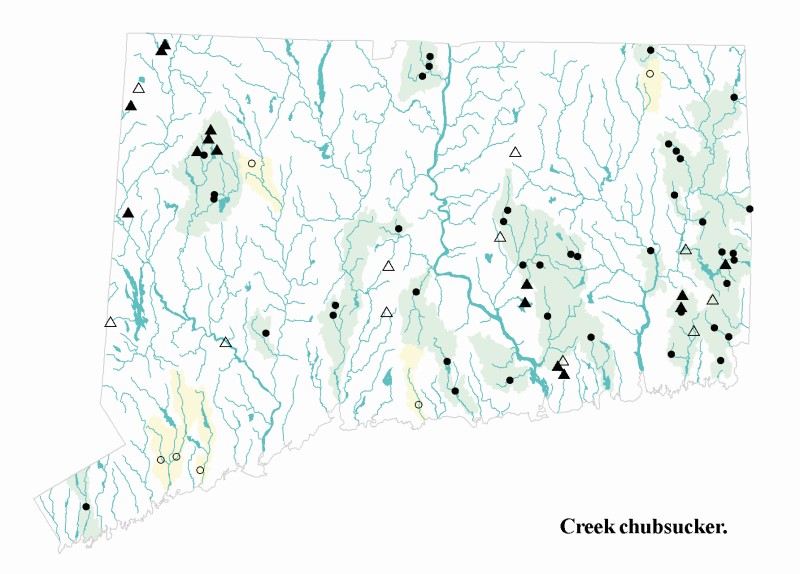 Creek chubsucker distribution map.