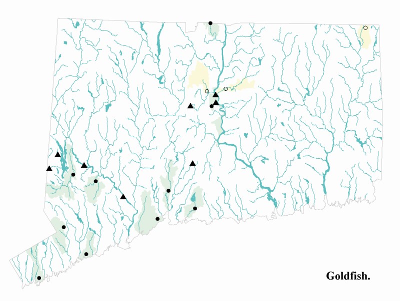 Goldfish distribution map.