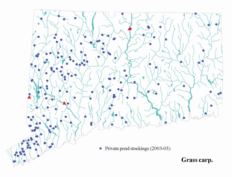 Grass carp distribution map.