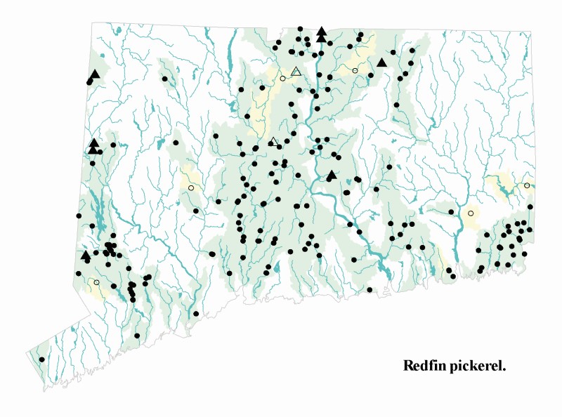 Redfin pickerel distribution map.