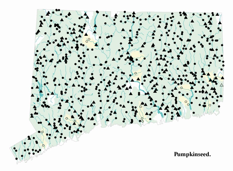Pumpkinseed distribution map.