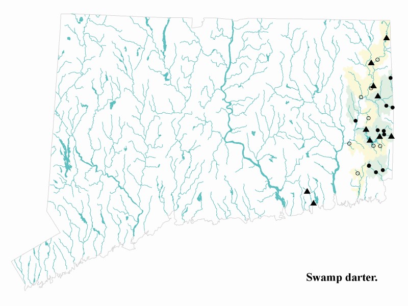 Swamp darter distribution map.