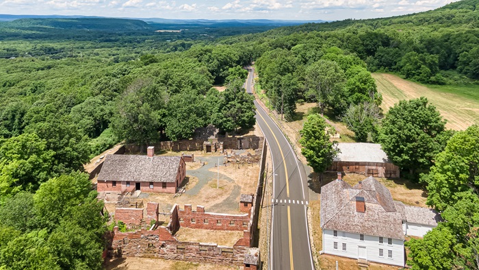 Drone view of Old New-Gate Prison