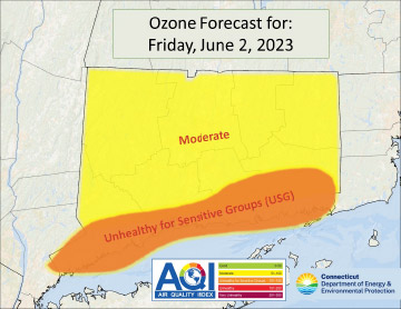 Ozone map Friday June 2, 2023