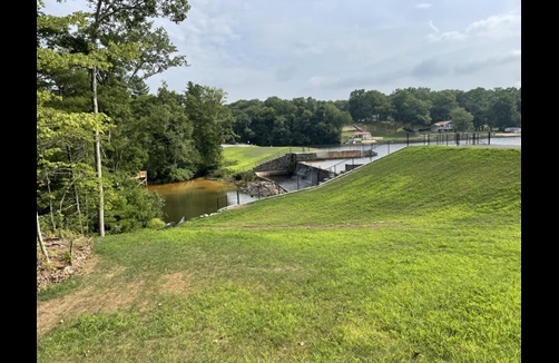 Pachaug Pond Dam Overview from Left Embankment