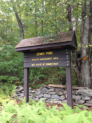Image of the sign at Zemko Pond Wildlife Management Area
