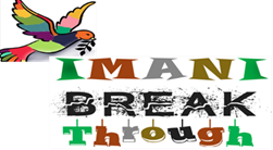 colorful logo with image of bird that reads "Imani Break Through"