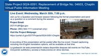 CTDOT VPIM Project 0024-0091: Replacement of Bridge No. 04603, England Road over Natchaug River in the Town of Chaplin