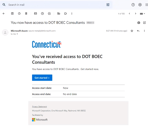 Consultant Access Granted Screenshot