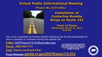 CTDOT VPIM, Installation of Centerline Rumble Strips on sections of Route 153 (Westbrook Road/Plains Road)