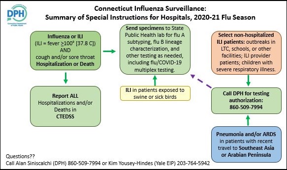 Flowchart summary of hospital influenza reporting.