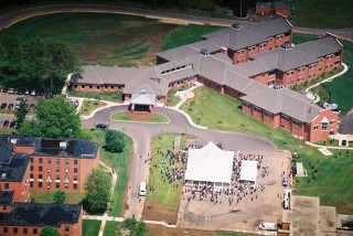 Aerial of Ceremony at the Connecticut Veterans Health Center