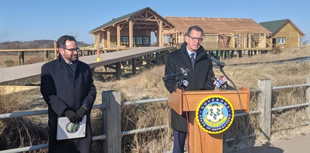 Governor Malloy and Commissioner Klee at Silver Sands State Park