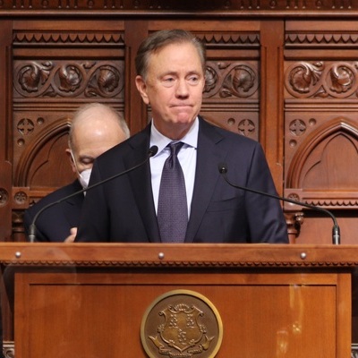 Governor Lamont delivering the State of the State address