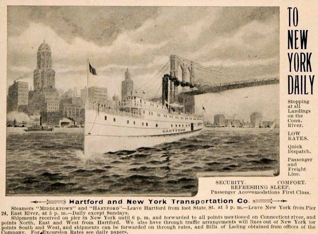 Advertisement for Hartford New York Steamship Line