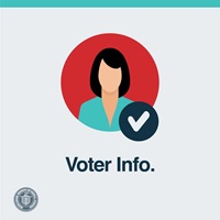 Image of person and text: Voter Info.