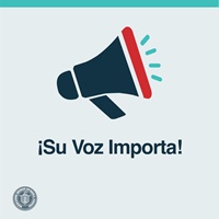 Image of megaphone and text: Su Voz Importa!