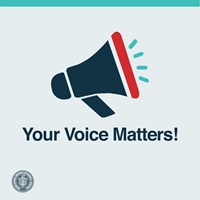 Image of megaphone and text: Your Voice Matters!