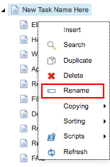 Content Editor - Content Tree Rename