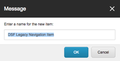 Insert Local Navigation Dialog box