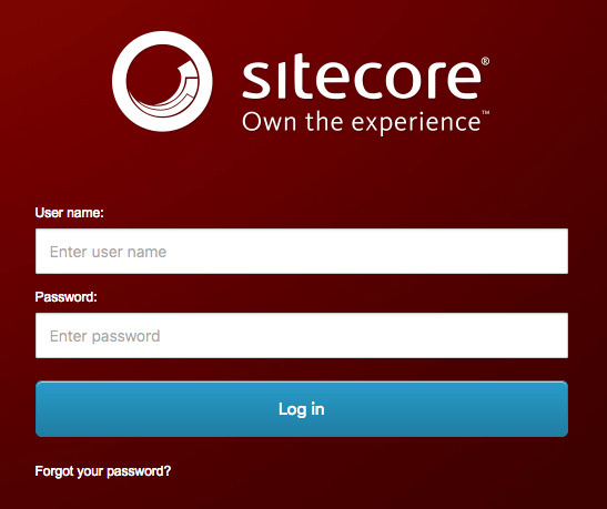 Sitecore Login Screen
