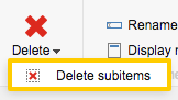Delete Sub Items