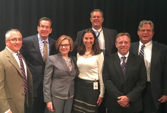 Governor Malloy and Education Officials with Lauren Danner the 2016 Connecticut Teacher of the Year