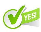 Check mark with YES!