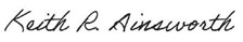 Signature for Keith R. Ainsworth