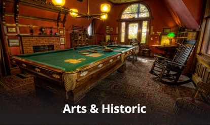 old world pool table and game room