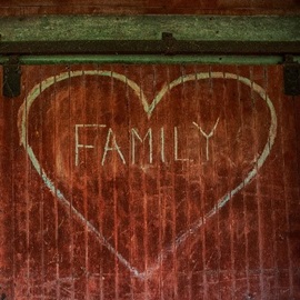 The word "Family" appears in the middle of a heart