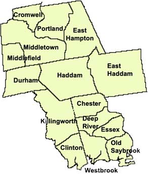 Map of the Towns in the Middlesex Judicial District