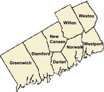 Map of the Towns in the Stamford-Norwalk Judicial District