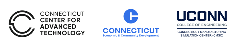 CCAT Logo; DECD Logo; UCONN logo