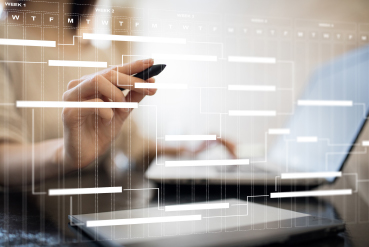 Image of computer and data