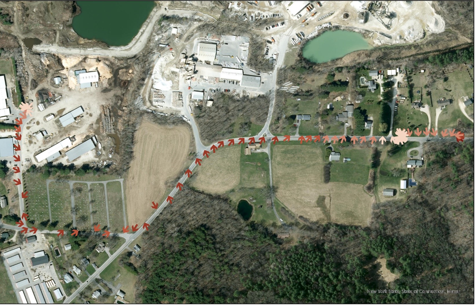 Satellite imagery displaying monitoring results from the GMAP vehicle. 